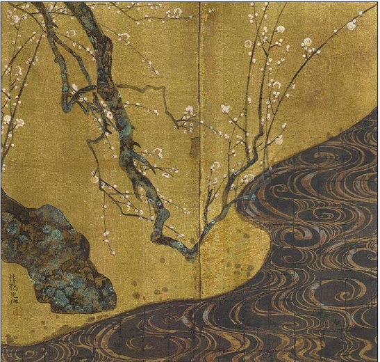 紅白梅図屏風 白梅